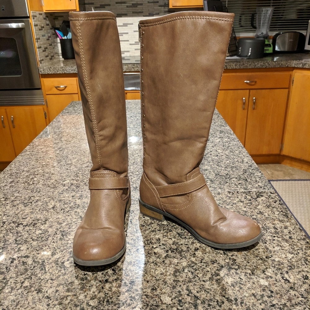 🆕 Steve Madden Tall Brown Zipper Boots - Picture 6 of 7